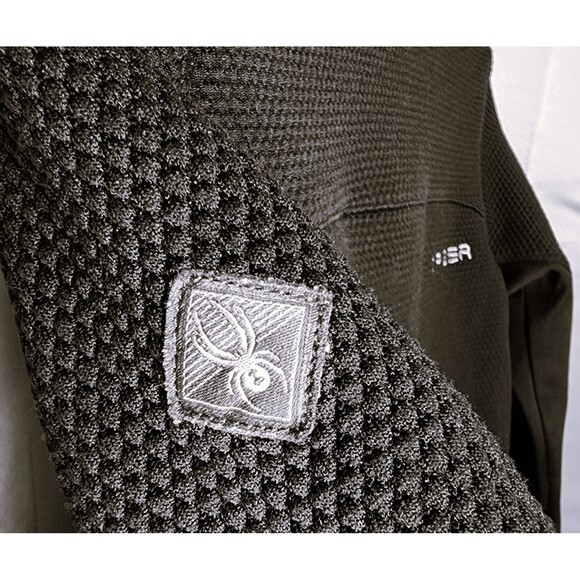 Spyder Encore Full Zip Jacket Size Youth Small Fleece Lined Mock Neck Black - Picture 8 of 12